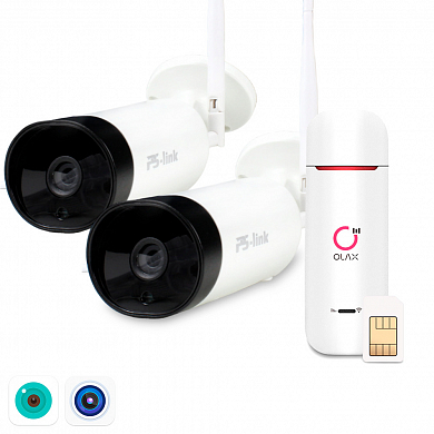 Комплект видеонаблюдения 4G Ps-Link KIT-XMJ502-4G / 5Мп / 2 камеры — детальное фото