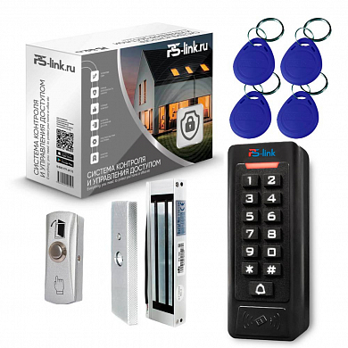 Комплект СКУД на одну дверь Ps-Link KIT-C1EM-180 / магнитный замок на 180 кг / кодовая панель / RFID — детальное фото