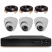 Комплект видеонаблюдения AHD 2Мп Ps-Link KIT-A203HD / 3 камеры — фото товара