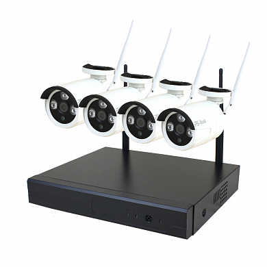 Комплект видеонаблюдения WIFI 3Мп Ps-Link C304W 4 камеры для улицы — детальное фото
