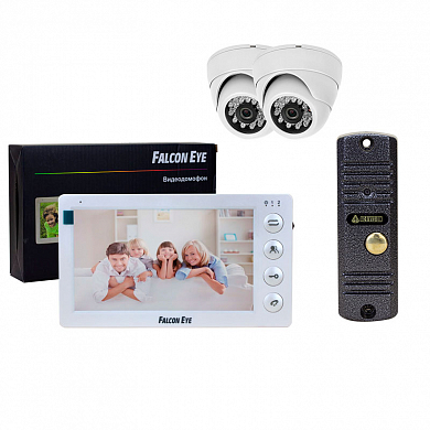 Комплект видеонаблюдения с домофоном вызывной панелью и двумя внутренними камерами CosmoPlus-302A — детальное фото
