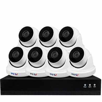 Комплект видеонаблюдения IP Ps-Link KIT-A807IP-POE / 8Мп / 7 камер / питание POE — детальное фото