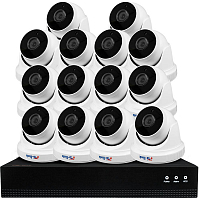 Комплект видеонаблюдения IP Ps-Link KIT-A814IP-POE / 8Мп / 14 камер / питание POE — фото товара