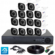 Комплект видеонаблюдения AHD 2Мп Ps-Link KIT-C214HD / 14 камер — фото товара