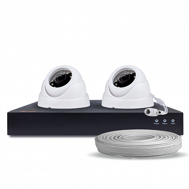 Комплект видеонаблюдения IP 3Мп Ps-Link KIT-A302IP-POE / 2 камеры / питание POE — детальное фото