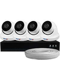 Комплект видеонаблюдения IP Ps-Link KIT-A804IP-POE / 8Мп / 4 камеры / питание POE — фото товара