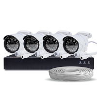 Комплект видеонаблюдения IP Ps-Link KIT-C504IP-POE / 5Мп / 4 камеры / питание POE — фото товара
