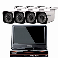 Комплект видеонаблюдения AHD 2Мп Ps-Link KIT-C9204HD / 4 камеры / монитор — фото товара