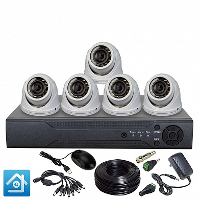Комплект видеонаблюдения AHD 5Мп Ps-Link KIT-A505HDV / 5 камер / антивандальный — детальное фото