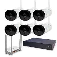 Комплект видеонаблюдения WIFI Ps-Link KIT-XMJ506RD-WIFI / 5Мп / 6 камер — фото товара
