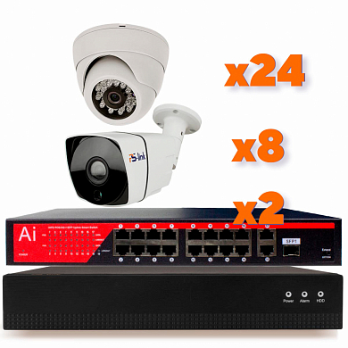 Комплект видеонаблюдения IP Ps-Link KIT-B2248IP-POE / 2Мп / 32 камеры / питание POE — детальное фото