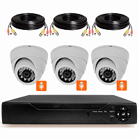 Комплект видеонаблюдения AHD 5Мп Ps-Link KIT-A503HDM / 3 камеры / встроенный микрофон — фото товара