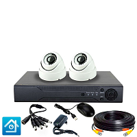 Комплект видеонаблюдения AHD 5Мп Ps-Link KIT-A502HDV / 2 камеры / антивандальный — фото товара