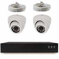 Комплект видеонаблюдения IP Ps-Link KIT-A202IP-POE / 2Мп / 2 камеры / питание POE — фото товара