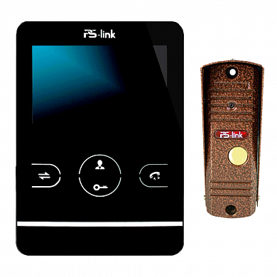 Комплект видеодомофона с вызывной панелью Ps-Link KIT-402DPB-201CR-С — детальное фото
