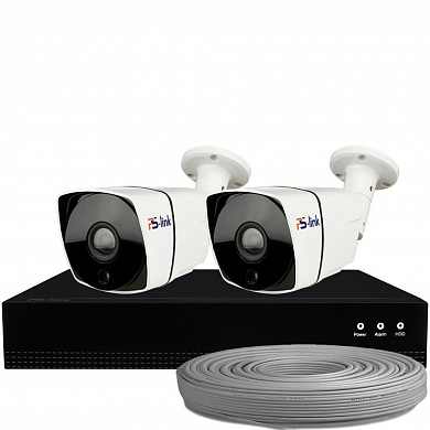 Комплект видеонаблюдения IP Ps-Link KIT-C802IP-POE / 8Мп / 2 камеры / питание POE — детальное фото