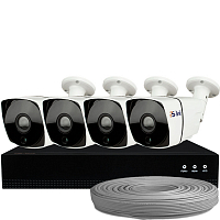 Комплект видеонаблюдения IP Ps-Link KIT-C804IP-POE / 8Мп / 4 камеры / питание POE — фото товара