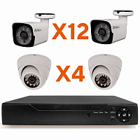 Комплект видеонаблюдения AHD 2Мп Ps-Link KIT-B2412HD / 16 камер — фото товара