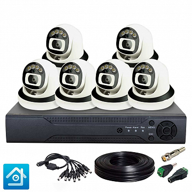 Комплект видеонаблюдения AHD 8Мп Ps-Link KIT-A806HDC / 6 камер / FullColor — детальное фото