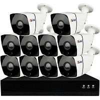 Комплект видеонаблюдения IP Ps-Link KIT-C810IP-POE / 8Мп / 10 камер / питание POE — фото товара