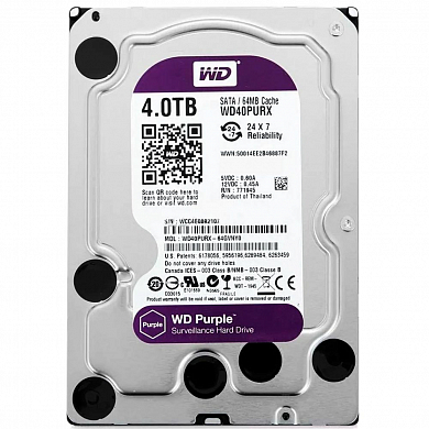 Жесткий диск HDD 3.5 SATA Western Digital Purple 4Tб — детальное фото