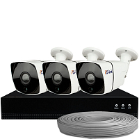 Комплект видеонаблюдения IP Ps-Link KIT-C803IP-POE / 8Мп / 3 камеры / питание POE — фото товара