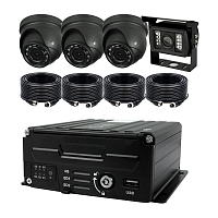Система видеонаблюдения для транспорта Ps-Link KIT-TR04HG  / 4 камеры / HDD / 4G — фото товара