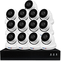 Комплект видеонаблюдения IP Ps-Link KIT-A813IP-POE / 8Мп / 13 камер / питание POE — фото товара
