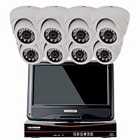 Комплект видеонаблюдения AHD 2Мп Ps-Link KIT-A9208HD / 8 камер / монитор — фото товара