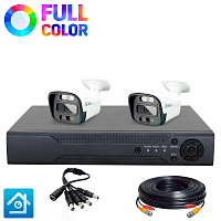 Комплект видеонаблюдения AHD 8Мп Ps-Link KIT-C802HDC / 2 камеры / FullColor — фото товара