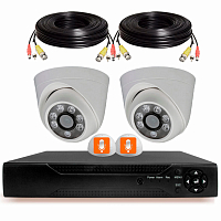 Комплект видеонаблюдения AHD 5Мп Ps-Link KIT-A502HDMX / 2 камеры / отдельный микрофон — фото товара