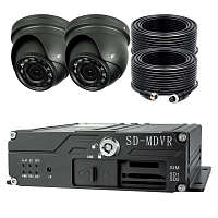 Система видеонаблюдения для транспорта Ps-Link KIT-TR010-SD / 2 камеры / SD — фото товара