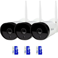 Комплект видеонаблюдения WIFI Ps-Link KIT-XMJ303-WIFI / 3Мп / 3 камеры — фото товара