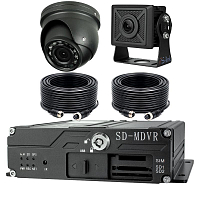 Система видеонаблюдения для транспорта Ps-Link KIT-TR03G / 2 камеры / SD / 4G — фото товара