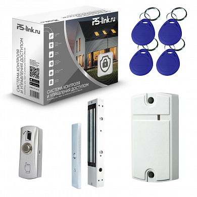Комплект СКУД на одну дверь Ps-Link KIT-MATRIX-280LED / эл. магнитный замок / считыватель RFID / кнопка выхода — детальное фото