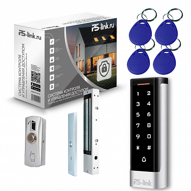 Комплект СКУД на одну дверь PS-Link KIT-T1101EM-350 / эл. магнитный замок 350кг / кодовая панель / RFID — детальное фото