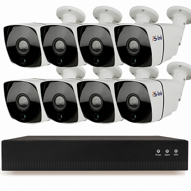 Комплект видеонаблюдения IP Ps-Link KIT-C208IP-POE / 2Мп / 8 камер / питание POE — детальное фото