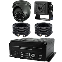 Система видеонаблюдения для транспорта Ps-Link KIT-TR011H / 2 камеры / HDD — фото товара