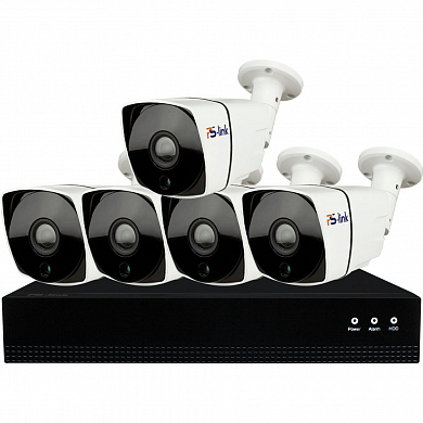 Комплект видеонаблюдения IP Ps-Link KIT-C805IP-POE / 8Мп / 5 камер / питание POE — детальное фото