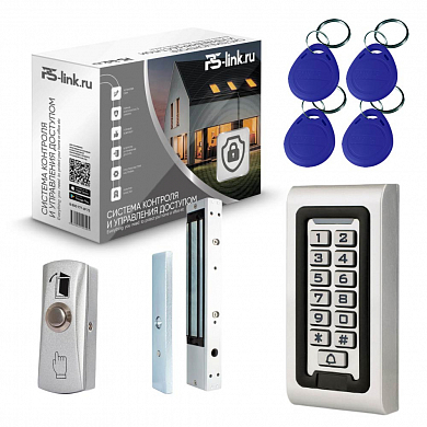 Комплект СКУД на одну дверь Ps-Link KIT-S601EM-WP-W-350LED / магнитный замок на 350 кг / кодовая панель / RFID / WIFI — детальное фото