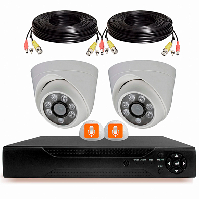 Комплект видеонаблюдения AHD 5Мп Ps-Link KIT-A502HDMX / 2 камеры / отдельный микрофон — детальное фото