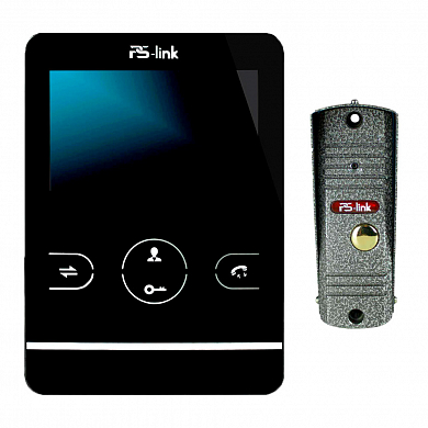 Комплект видеодомофона с вызывной панелью Ps-Link KIT-402DPB-201CR-S — детальное фото
