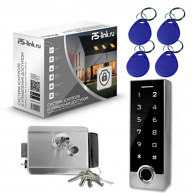 Комплект СКУД на одну дверь Ps-Link KIT-TF2EM-WP-W-CH / отпечаток пальца / эл. механический замок / кодовая панель / RFID / WIFI — детальное фото