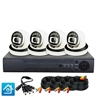 Комплект видеонаблюдения AHD 8Мп Ps-Link KIT-A804HDC / 4 камеры / Fullcolor — фото товара