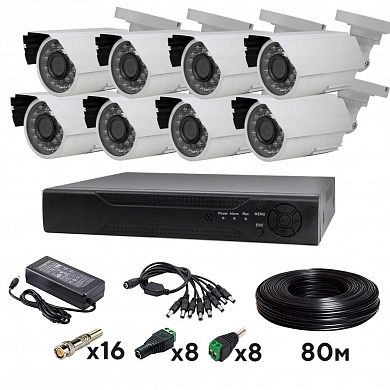 Комплект видеонаблюдения AHD 5Мп Ps-Link KIT-C508HD / 8 камер — детальное фото