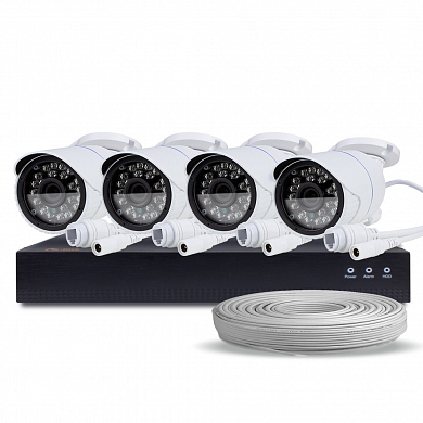 Комплект видеонаблюдения IP 5Мп Ps-Link KIT-C504IP-POE / 4 камеры / питание POE — детальное фото