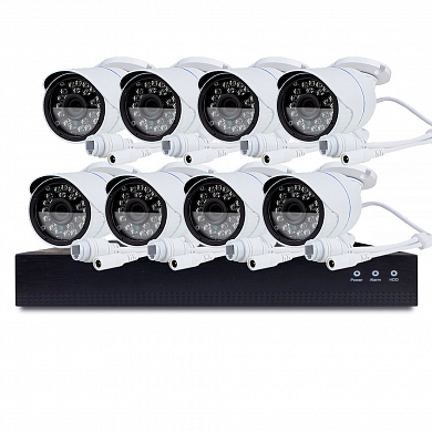 Комплект видеонаблюдения IP Ps-Link KIT-C508IP-POE / 5Мп / 8 камер / питание POE — детальное фото