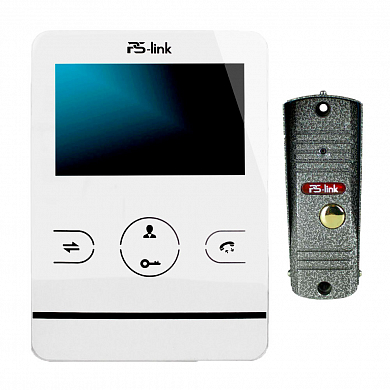 Комплект видеодомофона с вызывной панелью Ps-Link KIT-402DPW-201CR-S — детальное фото