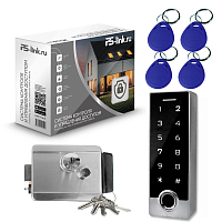 Комплект СКУД на одну дверь Ps-Link KIT-TF2EM-WP-W-CH / отпечаток пальца / эл. механический замок / кодовая панель / RFID / WIFI — фото товара