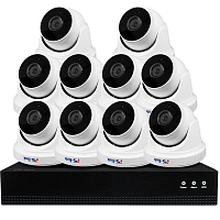 Комплект видеонаблюдения IP Ps-Link KIT-A810IP-POE / 8Мп / 10 камер / питание POE — фото товара